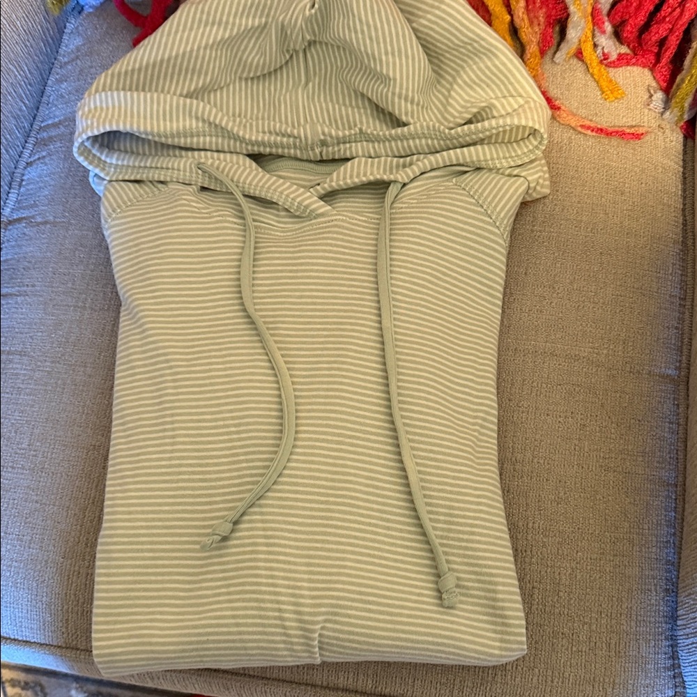 Eddie Bauer Mint Striped Cotton Hoodie - like new!